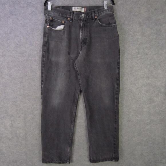 Levis 550 Jeans Mens 33x30 Faded Black Relaxed Fit Tapered Leg Denim Zip Fly - Picture 1 of 12